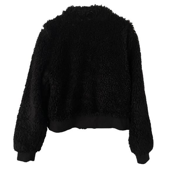 Guess Meia Teddy Bomber Jacket Black XL - Picture 6 of 8